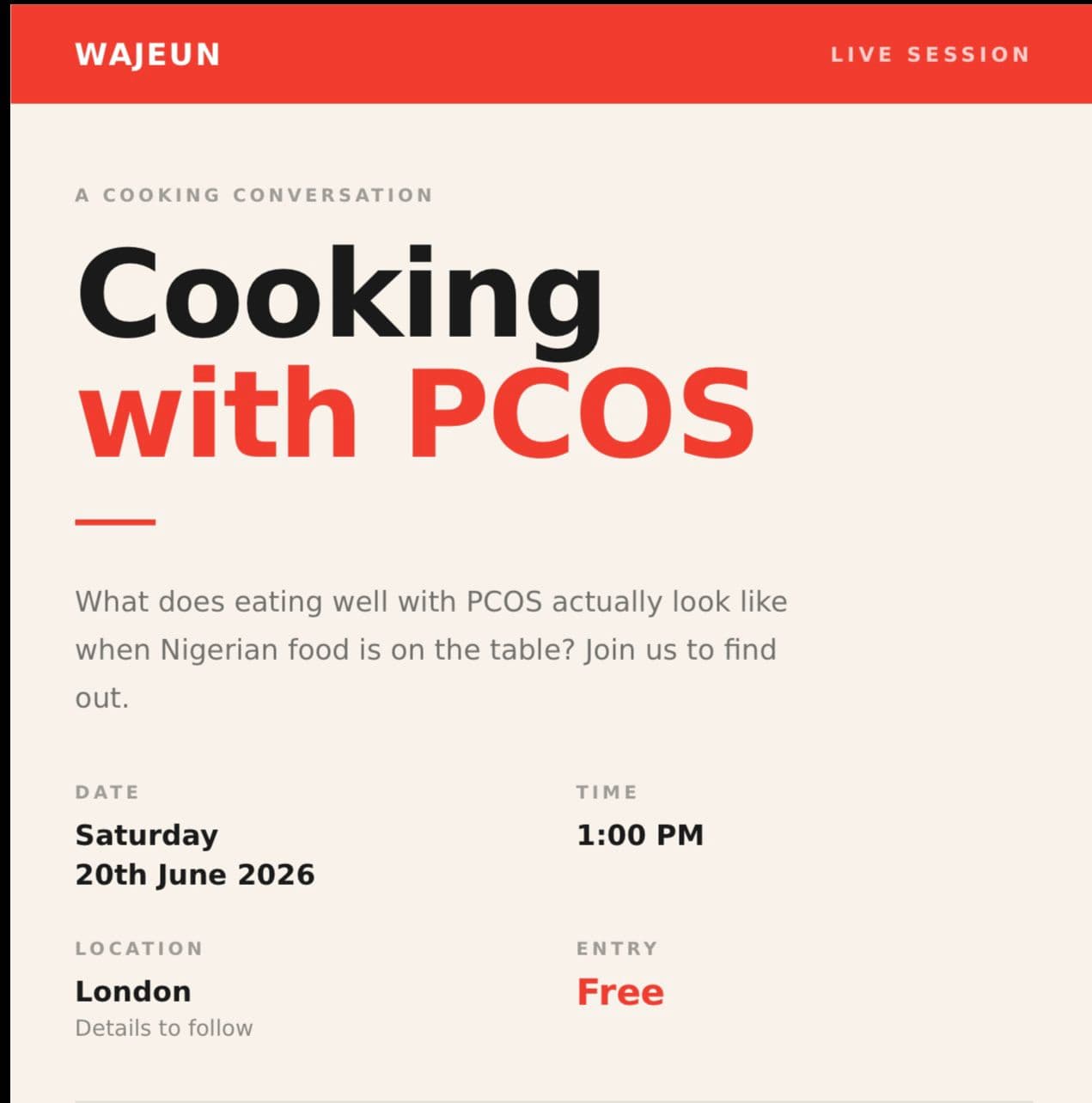 Cooking with PCOS