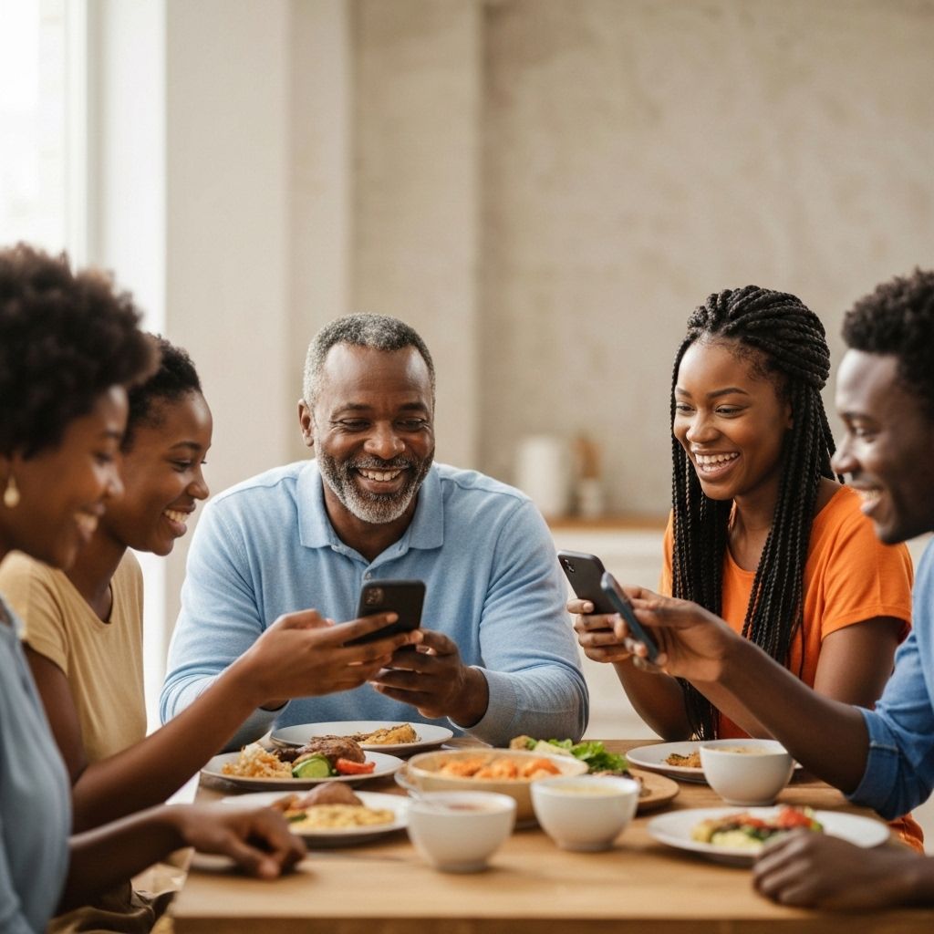 African community members using the nutrition app